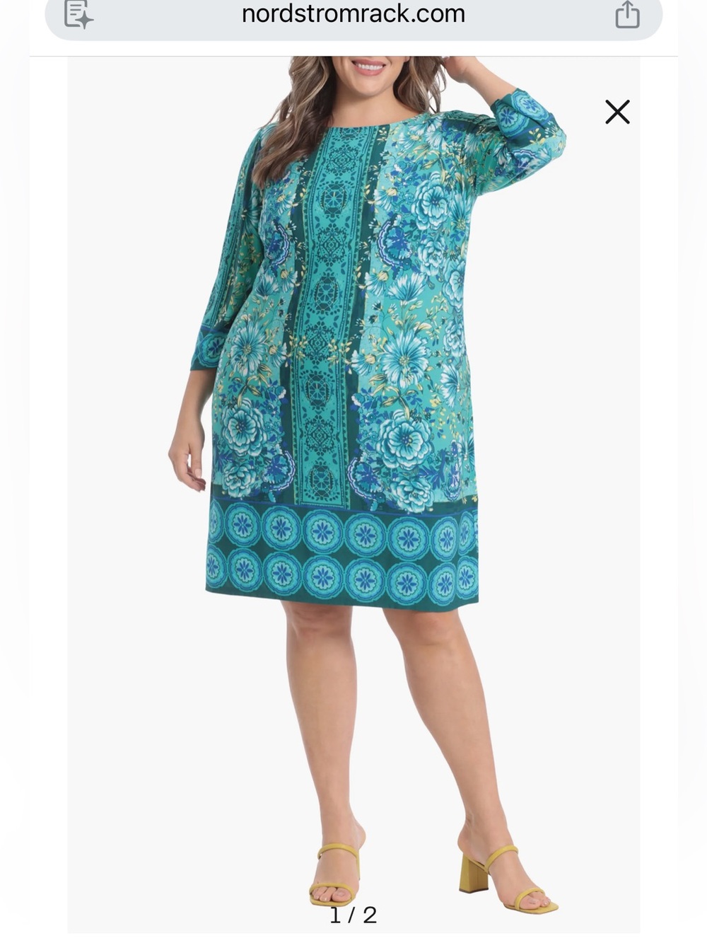 London Times Teal Patterned Women's Top